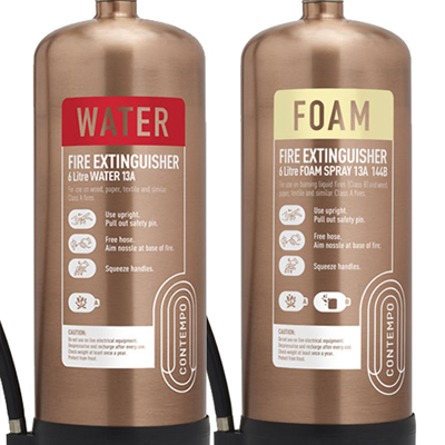 Brushed Antique Copper Fire Extinguishers