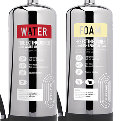 Chrome / Stainless Steel Fire Extinguishers