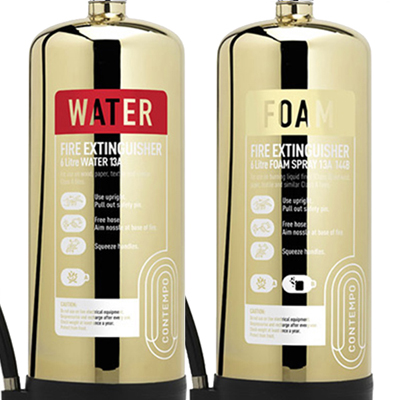 Polished Gold Fire Extinguishers