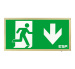 ESP D120DBR Duceri 3W LED Brass Emergency Exit Box (Down)