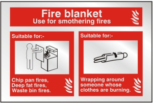 Fire Blanket Stainless Steel Effect ID Sign