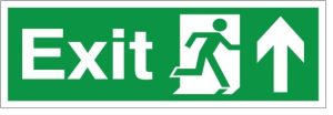 Self Adhesive Exit Up/Forward Running Man Sign 400x150mm