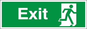 Self Adhesive PVC Exit Final Exit (No Arrow) Running Man Sign 600x200mm