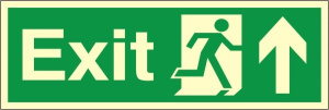 Luminous PVC Exit Up/Forward Running Man Sign 600x200mm