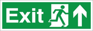 Self Adhesive Exit Up/Forward Running Man Sign 600x200mm