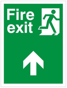 Non Slip Fire Exit Up/Forward Running Man Sign 300x400mm