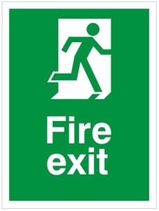 Non Slip Fire Exit Final Exit (No Arrow) Running Man Sign 300x400mm