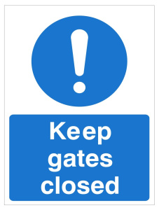 Keep Gates Closed Sign - 450mm x 600mm
