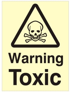 Warning Toxic Sign - 150mm Wide x 200mm High