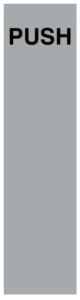 Aluminium Push Sign Stainless Steel Effect - 75mm Wide x 300mm High