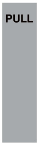 Aluminium Pull Sign Stainless Steel Effect - 75mm Wide x 300mm High