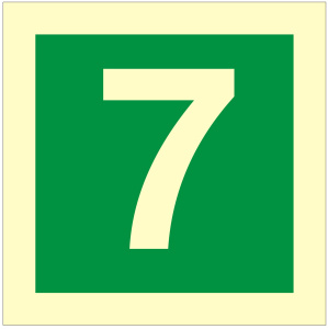Stairway Identification Luminous Sign Number 7 - 100x100mm