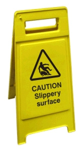 Caution Slippery Surface Free-Standing Sign