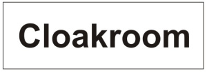 Cloakroom Door Sign - 300x100mm