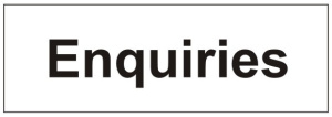 Enquiries Door Sign - 300x100mm