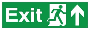 PVC Exit Up/Forward Running Man Sign 150x400mm