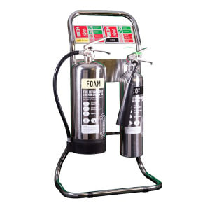 Contempo Double Tubular Chrome Fire Extinguisher Stand (CS33)