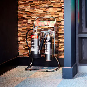 Contempo Double Tubular Chrome Fire Extinguisher Stand (CS33)