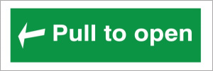 White Rigid PVC Pull To Open Sign 300mm Wide x 100mm High