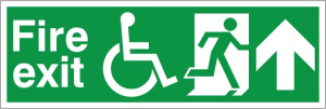Refuge Fire Exit Sign - Up/Forward