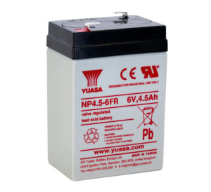 Yuasa NP4.5-6FR 6v 4.5Ah Sealed Lead Acid Battery (FR)