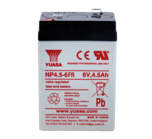 Yuasa NP4.5-6FR 6v 4.5Ah Sealed Lead Acid Battery (FR)