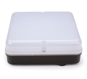 Hispec Adriatic 15W LED Square Bulkhead with Emergency Pack (Black Base) (HSLED15SQ/BP/EP)