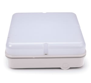 Hispec Adriatic 15W LED Square Emergency Bulkhead (White Base)