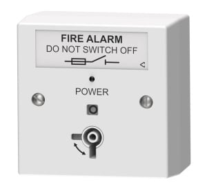C-TEC Fire Alarm Mains Isolator Keyswitch with LED, White, Surface Mount (BF326/WSL)