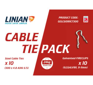 LINIAN 2LCG0911CT300 Cable Tie Pack (inc 10 x FireClips)