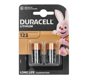 Duracell 3V Lithium CR123 Batteries (Pack of 2) (DL123)