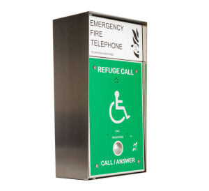 Cameo Combined Green Disabled Refuge & S/Steel Fire Telephone Outstation, Surface Mount, Radial Wired (CRT/GSS/R)