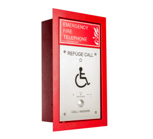Cameo Combined S/Steel Disabled Refuge/Red Fire Telephone Outstation, Flush Mount - Loop Wired (CRT/SRF/L)