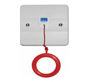 Cameo Pull Cord Unit for Disabled Toilet Alarm, White, Single Gang, Surface Mount (CSHK1/PC)