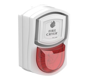 Vimpex Fire-Cryer Plus Voice Sounder Beacon - White Body, Red Beacon, Deep Base IP66 (FC3/A/W/R/D)