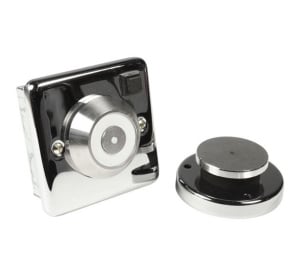 Geofire Decorative 24V Electromagnetic Fire Door Holder (Polished Chrome) (3-59-0301-C001)