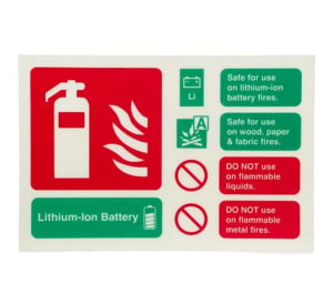LFX Lithium-Ion Battery Extinguisher ID Sign, Photoluminescent, Landscape (SN-LI-159-PHL)