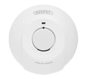 Hispec Mains Powered Fast Fix Optical Smoke Alarm with 9v Backup Battery (HSSA/PE/FF)