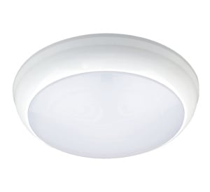 BLE OXLEY 15W IP65 Circular Emergency Bulkhead with Step-Dim Microwave Sensor - White (EL-120651-M3-SD)