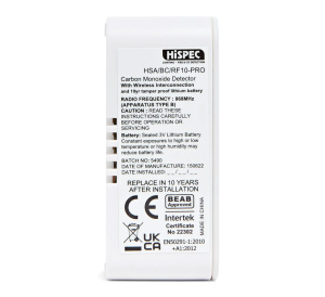 Hispec HSA/BC/RF10-PRO 10 Year Battery RF CO Alarm