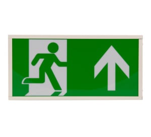 Hispec Rhine 2.5W Universal LED Maintained Emergency Exit Box (Arrow Up) (HSEM/LEDEB)