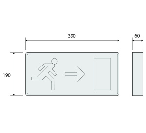 BLE THORNCLIFFE Emergency Exit Box with Self Test - Down Arrow Legend (EL-131350)