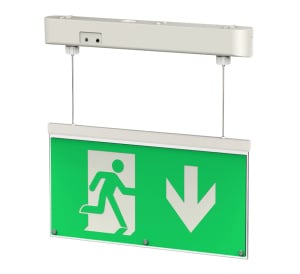 BLE WESTON Hanging Exit Sign with Self Test c/w Down Arrow Legend (EL-131850)