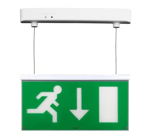 BLE WESTON Hanging Exit Sign c/w Down Arrow Legend (EL-131801)