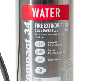 Contempo 6 Litre Water PLUS Additive Fire Extinguisher (Stainless Steel) (WSEX6ASS)