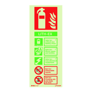 Lith-Ex Fire Extinguisher Identification Sign (Luminous)
