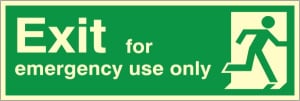 Luminous Exit For Emergency Use Only Sign