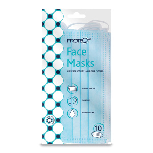 Proteqt™ Non-Woven Type IIR Face Masks - Pack of 10