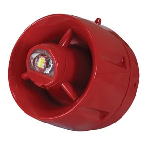 C-TEC Hi-Output W-2.4-8.2 Wall VAD c/w 103dB Sounder - Shallow - Red (XP95/Discovery Compatible) (BF433A/CX/SR)