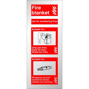 Fire Blanket Stainless Steel Effect ID Sign